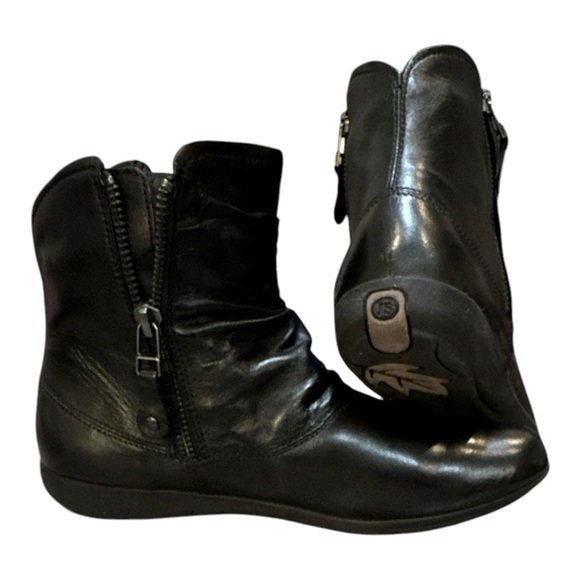 Josef Seibel Black Leather Ruched Ankle Boots | EU 36 (US 5–5.5) | NWT - Picture 2 of 10